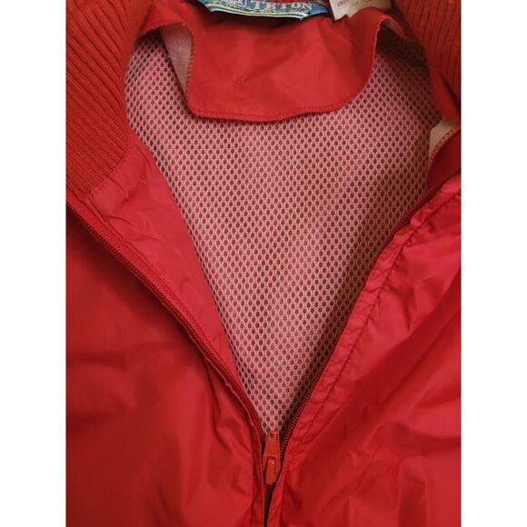 VTG 80s Woolrich Womens Teton Rain Jacket L Red Full Zip Hooded Lightweight EUC - Picture 9 of 12